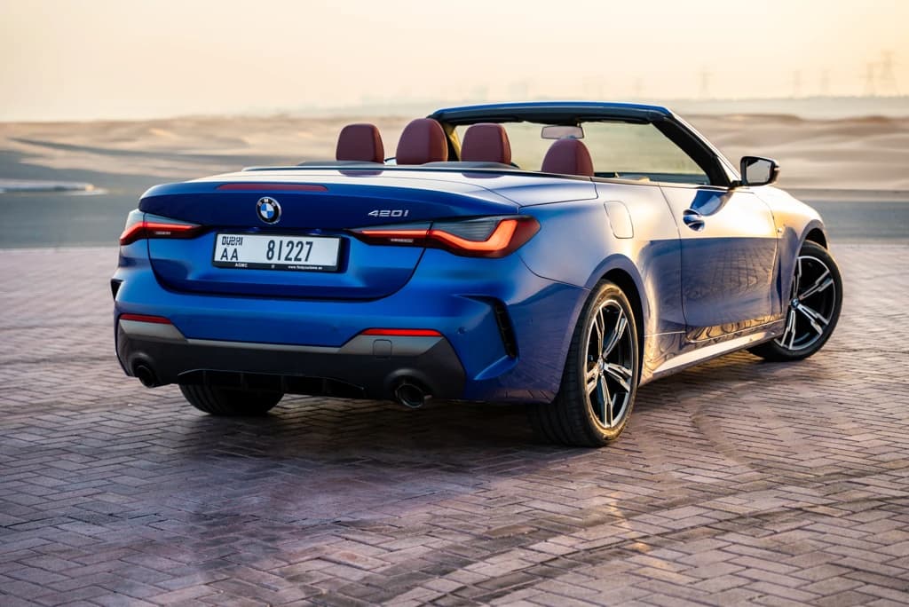 BMW 420i 2024 Blue rear side