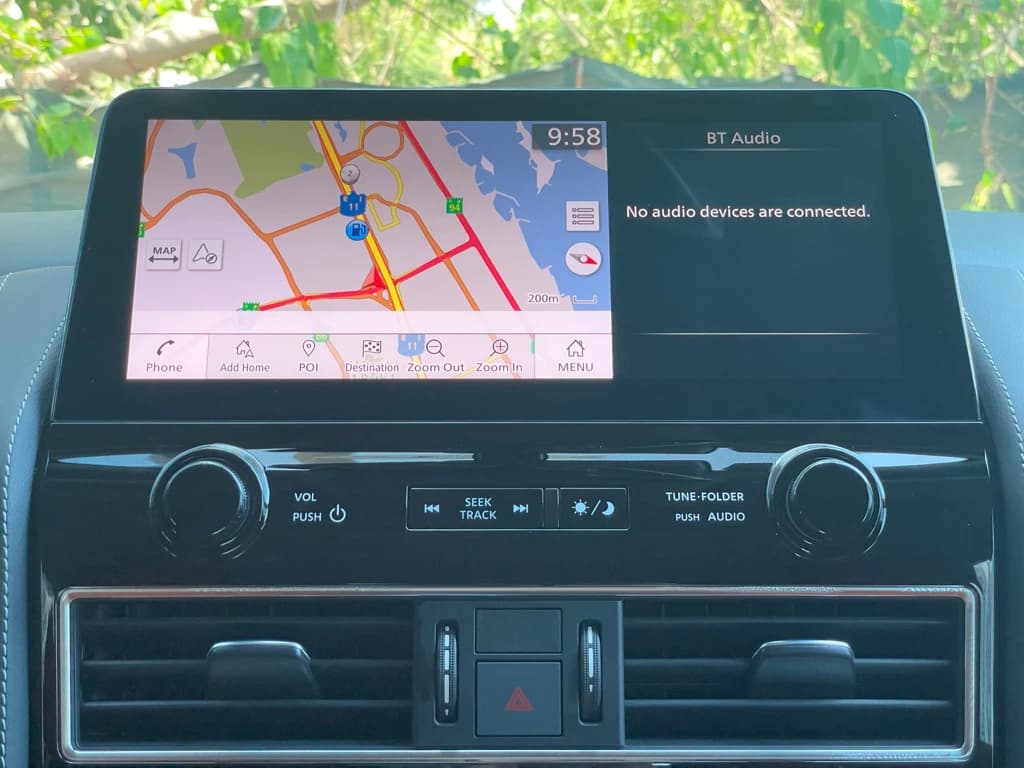 Nissan Patrol 2024 White infotainment screen