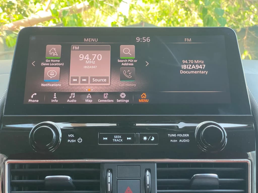 Nissan Patrol 2024 White infotainment screen
