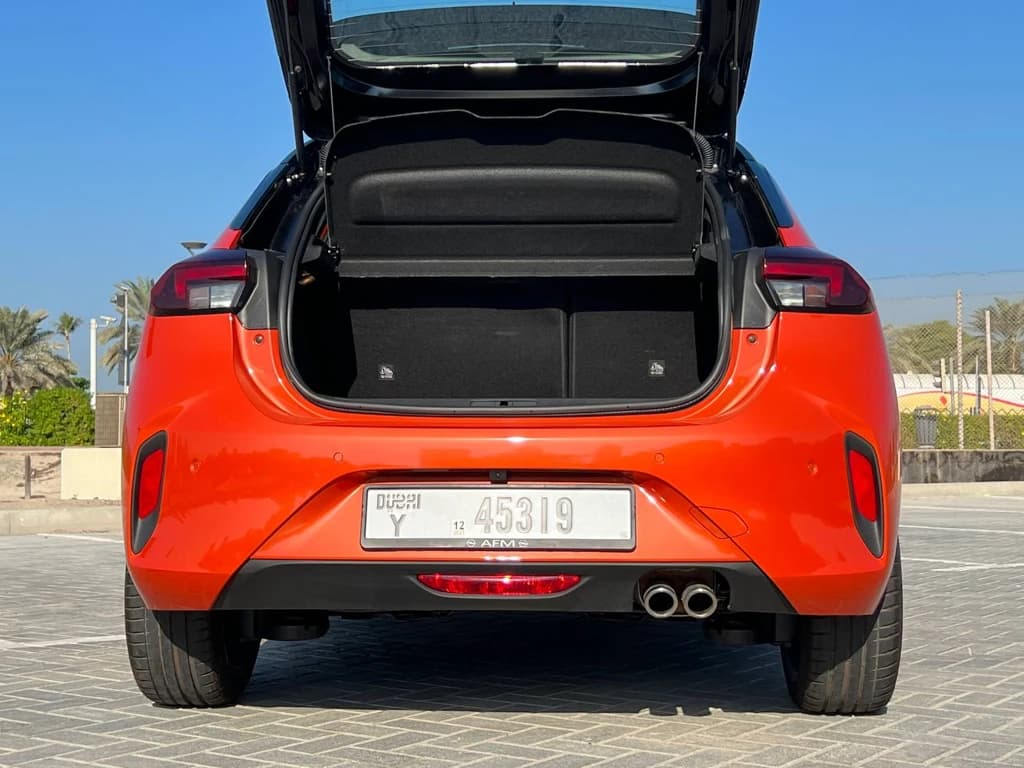 Opel Corsa 2023 Orange trunk open
