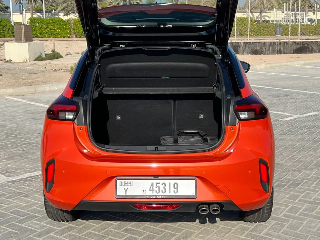 Opel Corsa 2023 Orange trunk open