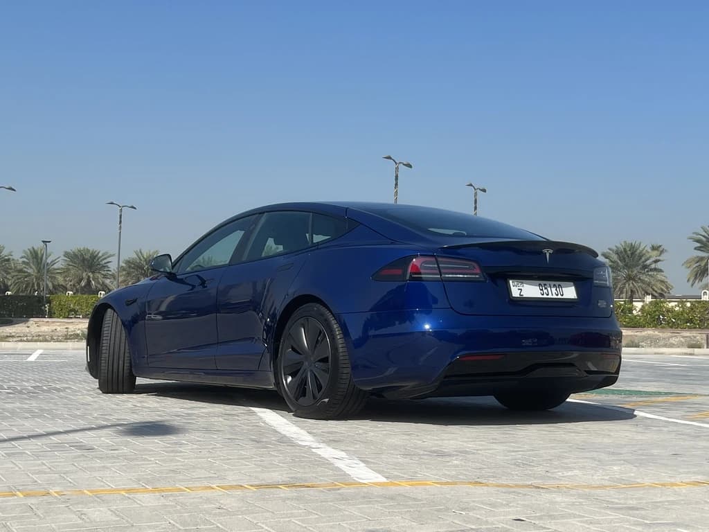 Tesla Model S 2023 Blue rear side