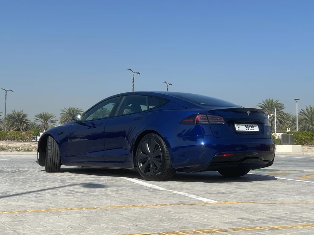 Tesla Model S 2023 Blue rear side