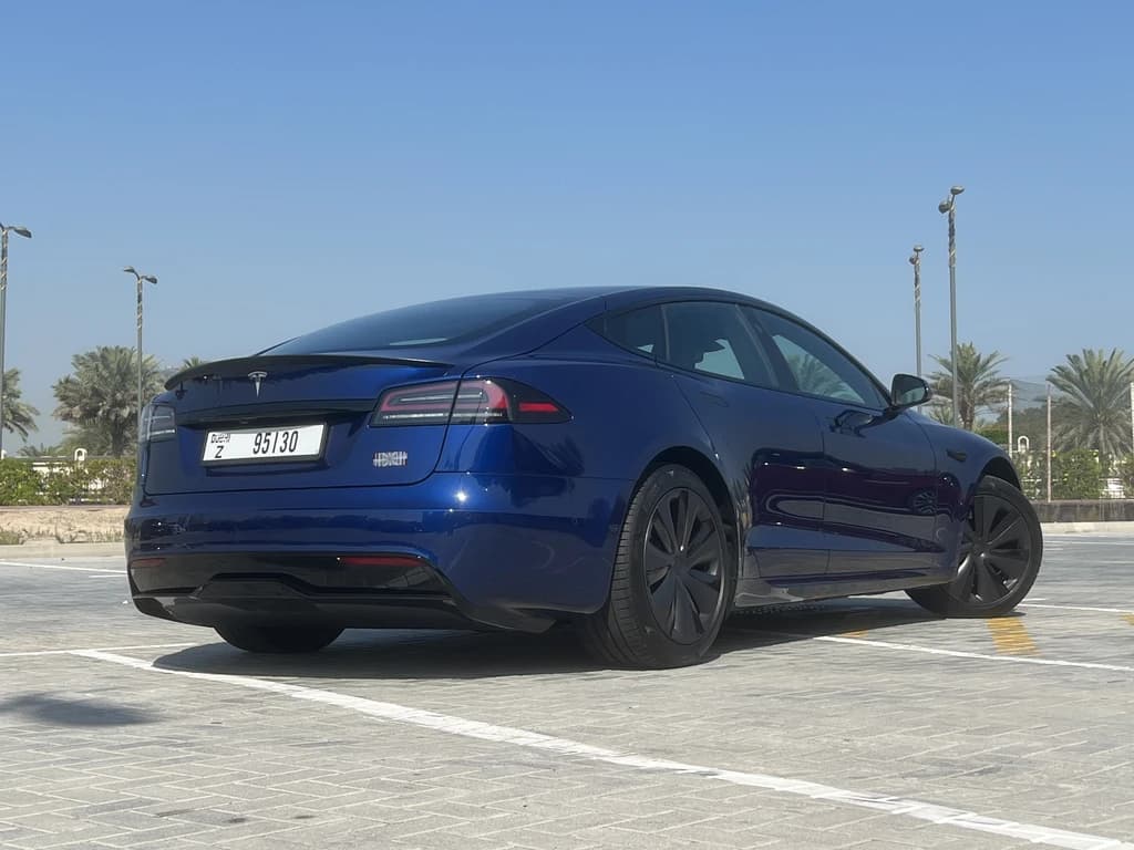 Tesla Model S 2023 Blue rear side