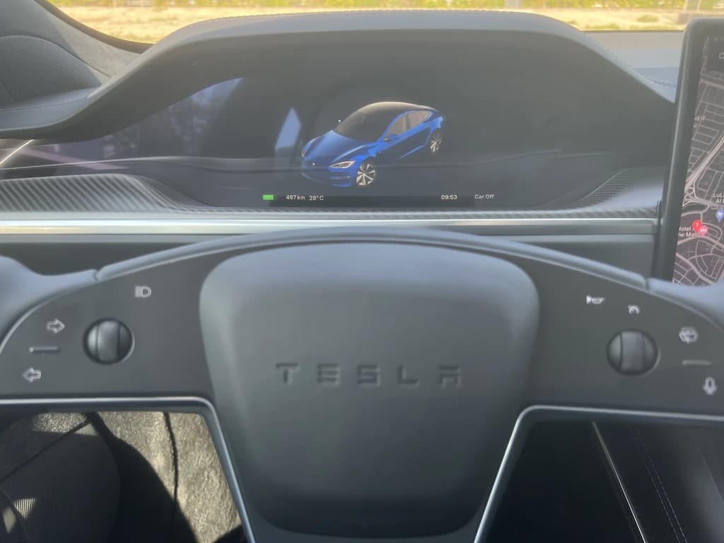 Tesla Model S 2023 Blue instrument cluster