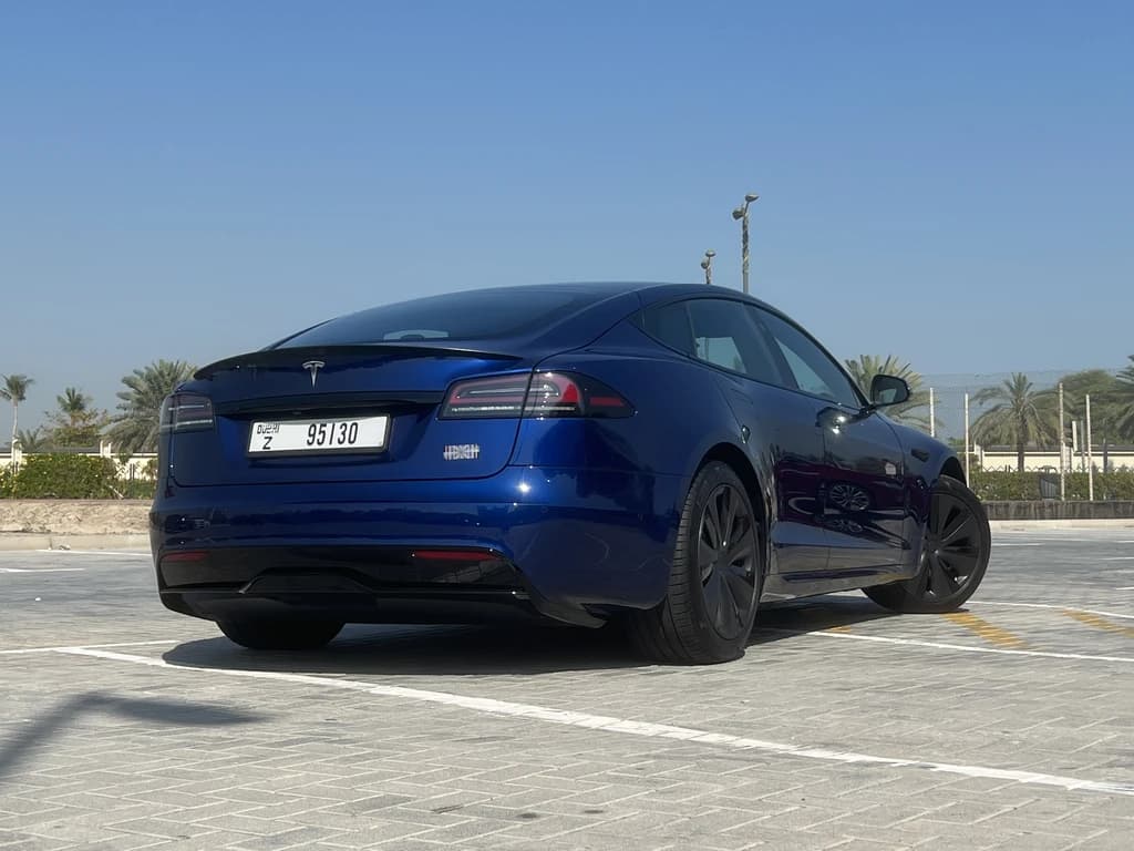 Tesla Model S 2023 Blue rear side